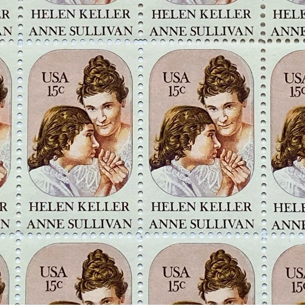 Helen Keller Stamps 15 CENT Full Sheet Pane MNH US Scott 1824 Unhinged MNH